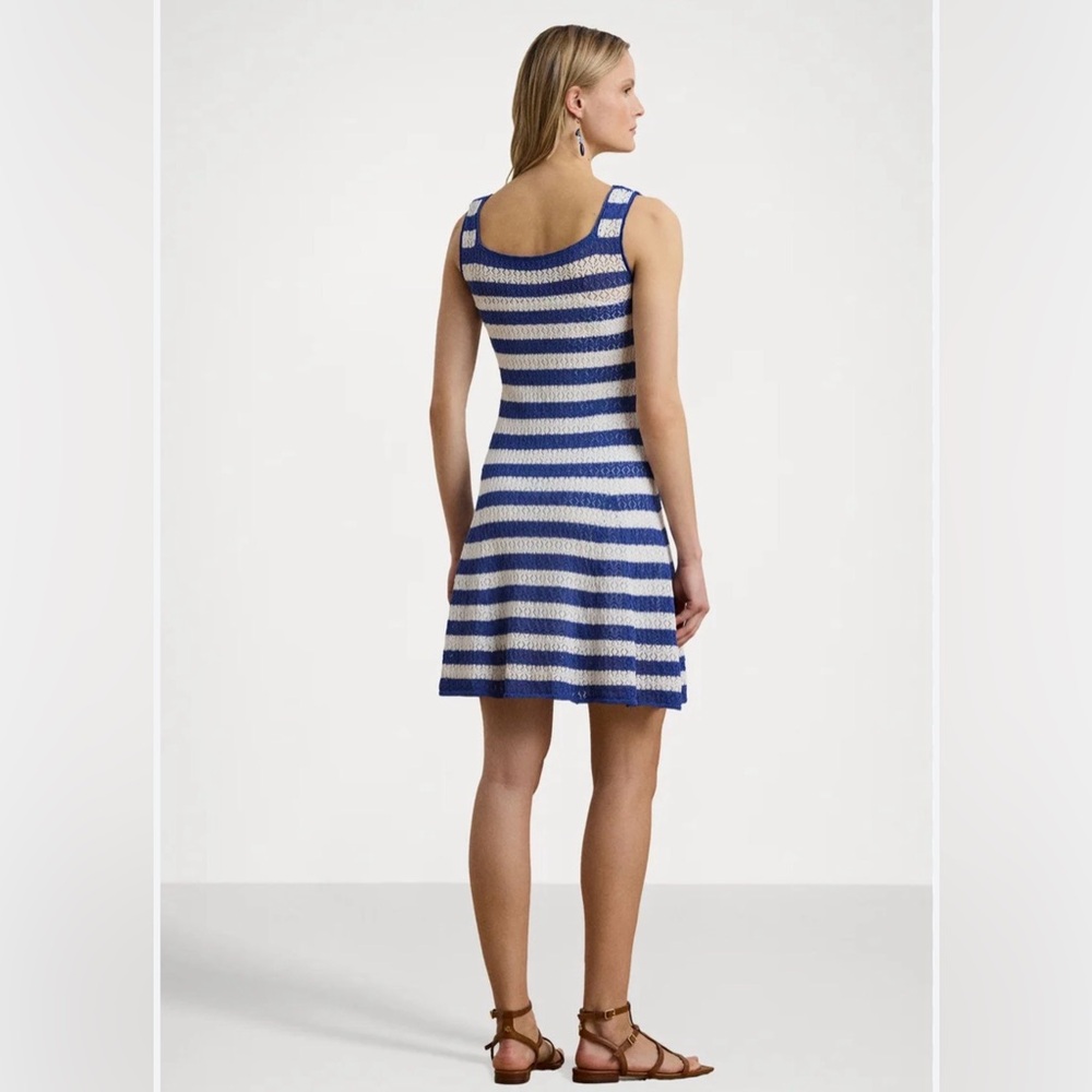 Polo by Ralph Lauren Blue and White Striped Maxi Dress - Picture 5 of 9